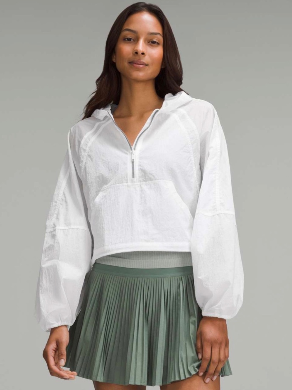 Lululemon white cropped Anorak jacket